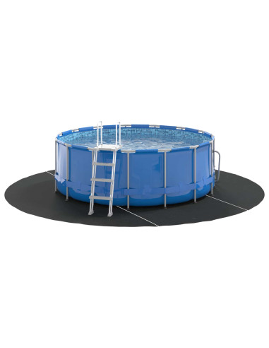 Telo per Fondo Piscina Nero Ø 306 cm Tessuto Non Tessuto