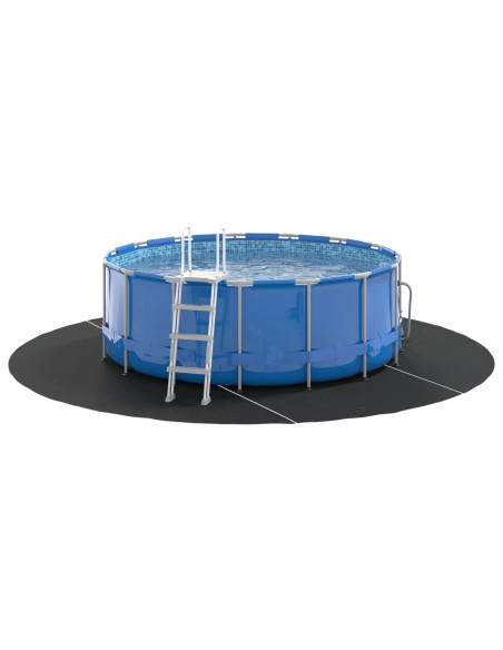 Telo per Fondo Piscina Nero Ø 306 cm Tessuto Non Tessuto