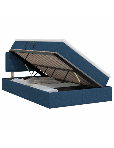 Letto con contenitore e materasso Blu 120 x 200 cm Velluto