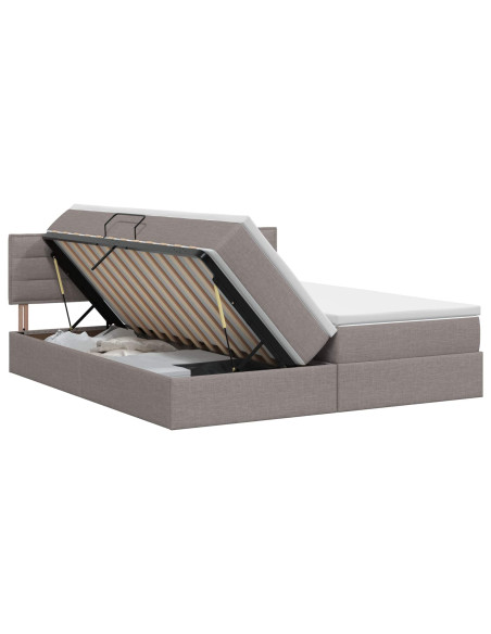 Letto con contenitore e materasso Tortora 140 x 200 cm Velluto