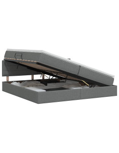 Letto con contenitore e materasso Grigio Scuro 200 x 200 cm