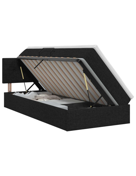 Letto con contenitore e materasso Nero 90 x 190 cm Velluto