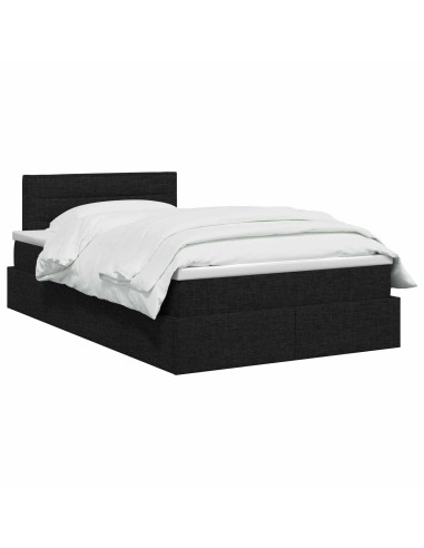 Letto con contenitore e materasso Nero 120 x 200 cm Velluto