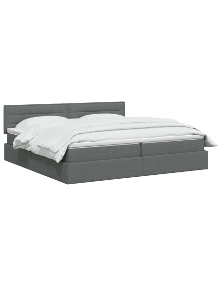 Letto con contenitore e materasso Grigio Scuro 200 x 200 cm
