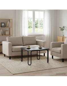 Tavolino da salotto Nero 100 x 100 x 45 cm Legno ingegnerizzato