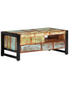 Tavolino da Salotto 100x50x41 cm in Legno Massello di Recupero 2