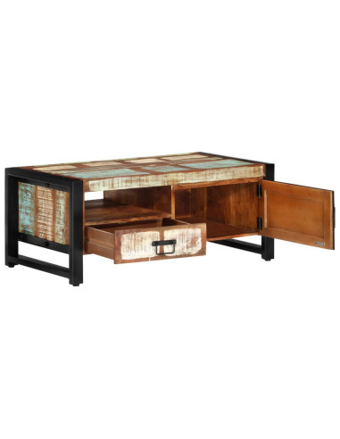 Tavolino da Salotto 100x50x41 cm in Legno Massello di Recupero