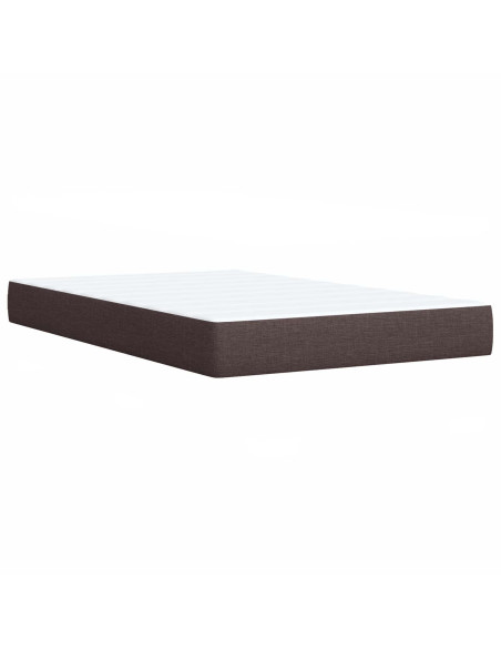 Letto Box Spring LED con Materasso Marrone Scuro 120 x 200 cm