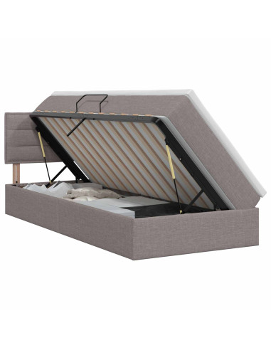 Letto con contenitore e materasso Tortora 90 x 190 cm Velluto