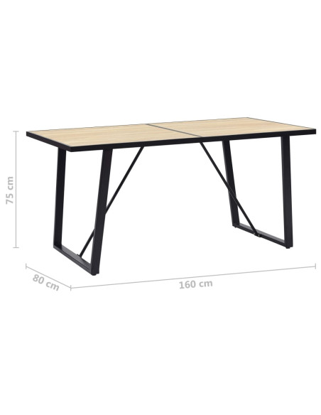 Tavolo da Pranzo Rovere 160x80x75 cm in MDF