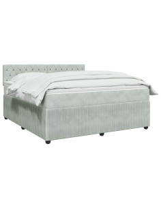 Letto box spring con materasso Grigio Chiaro 140 x 200 cm 2