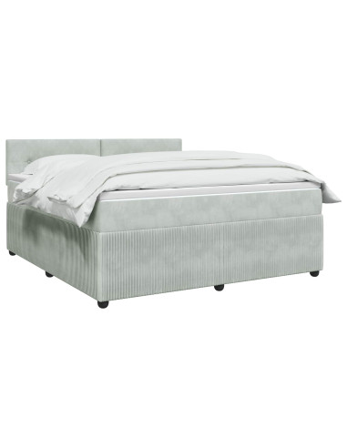 Letto box spring con materasso Grigio Chiaro 140 x 200 cm
