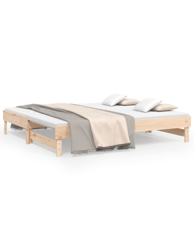 Dormeuse Estraibile 2x(75x190) cm Legno Massello di Pino