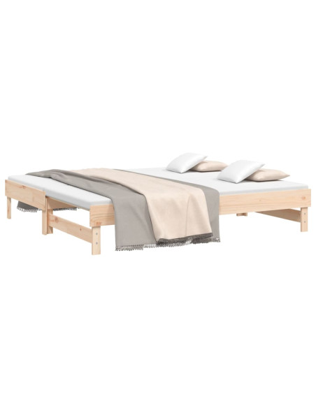 Dormeuse Estraibile 2x(75x190) cm Legno Massello di Pino