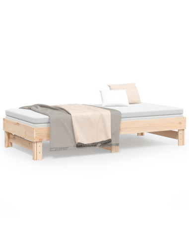 Dormeuse Estraibile 2x(75x190) cm Legno Massello di Pino