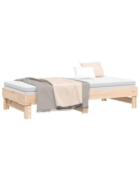 Dormeuse Estraibile 2x(75x190) cm Legno Massello di Pino