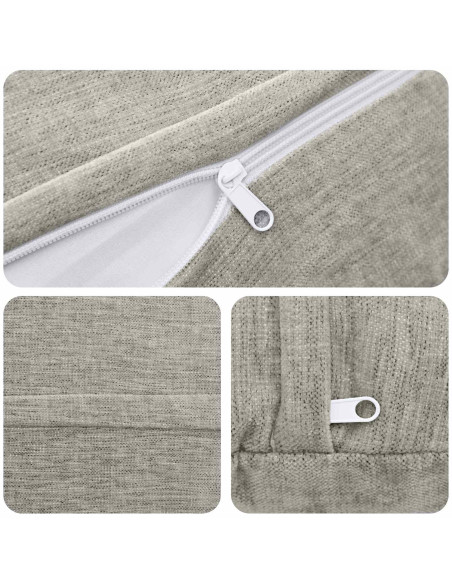 Federa 2 pz HEERLEN Grigio Chiaro Ø 40 cm Tessuto Chenille