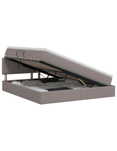 Letto con contenitore e materasso Tortora 180 x 200 cm Velluto