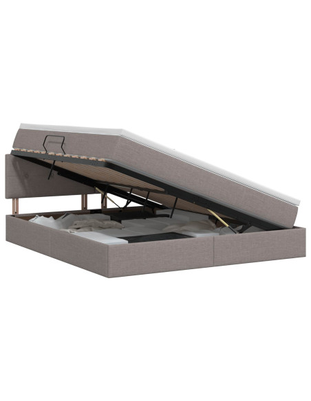 Letto con contenitore e materasso Tortora 180 x 200 cm Velluto
