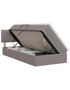 Letto con contenitore e materasso Tortora 90 x 190 cm Velluto