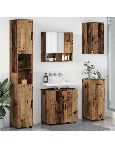 Set di mobili per il bagno con cassetto 5 pcs Legno vecchio