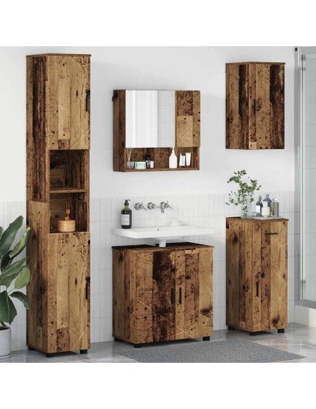 Set di mobili per il bagno con cassetto 5 pcs Legno vecchio