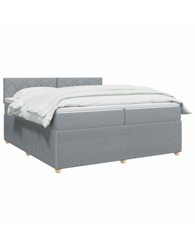 Letto box spring con materasso Grigio Chiaro 200 x 200 cm
