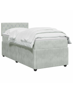 Letto box spring con materasso Grigio Chiaro 80 x 200 cm 2