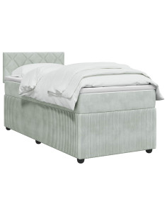 Letto box spring con materasso Grigio Chiaro 80 x 200 cm 2