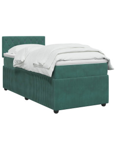 Letto box spring con materasso Verde Scuro 90 x 190 cm Velluto 2