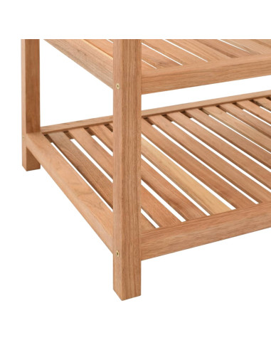 Scaffale da Bagno in Legno Massello di Noce 65x40x65 cm