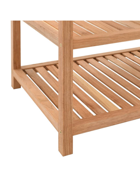 Scaffale da Bagno in Legno Massello di Noce 65x40x65 cm