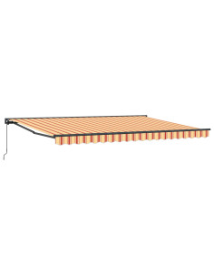 Tenda retrattile manuale Giallo, Arancione e Bianco 4 x 2 m