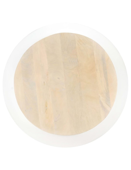 Tavolino da Salotto Bianco 68x68x30 cm Legno Massello di Mango