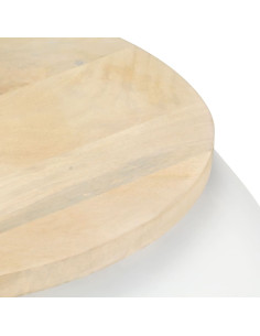 Tavolino da Salotto Bianco 68x68x30 cm Legno Massello di Mango 2