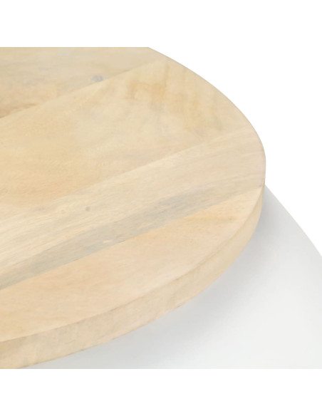 Tavolino da Salotto Bianco 68x68x30 cm Legno Massello di Mango
