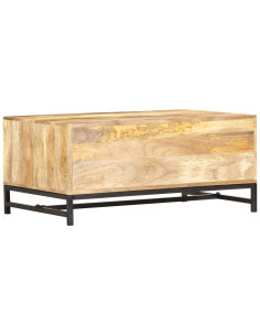 Tavolino da Salotto 90x55x40 cm in Legno Massello di Mango 2