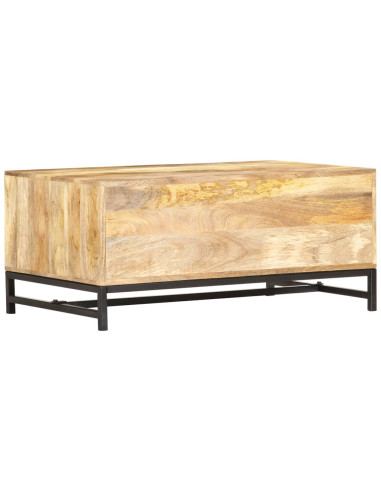 Tavolino da Salotto 90x55x40 cm in Legno Massello di Mango