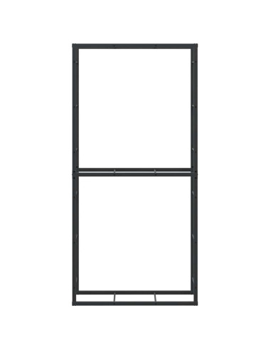 Rastrelliera per Legna da Ardere Nera 100x30x209 cm in Acciaio