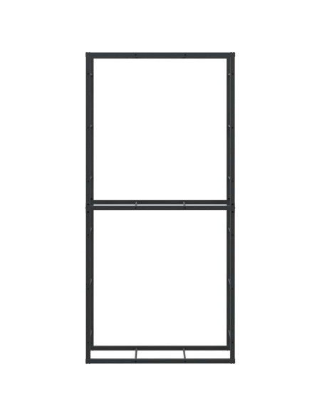 Rastrelliera per Legna da Ardere Nera 100x30x209 cm in Acciaio