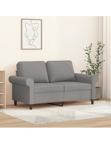 Divano a 2 Posti Grigio Chiaro 120 cm in Tessuto