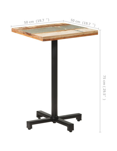 Tavolo da Bistrot Quadrato 50x50x75 cm in Massello di Recupero