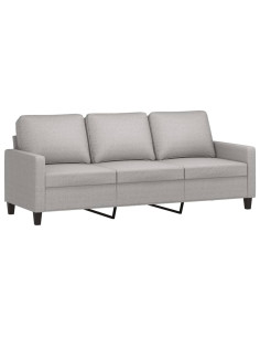 Divano a 3 Posti Grigio Chiaro 180 cm in Tessuto 2