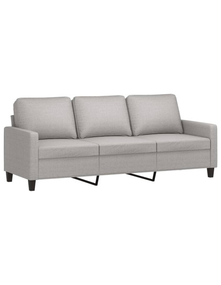 Divano a 3 Posti Grigio Chiaro 180 cm in Tessuto