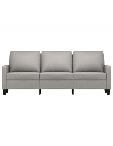 Divano a 3 Posti Grigio Chiaro 180 cm in Tessuto