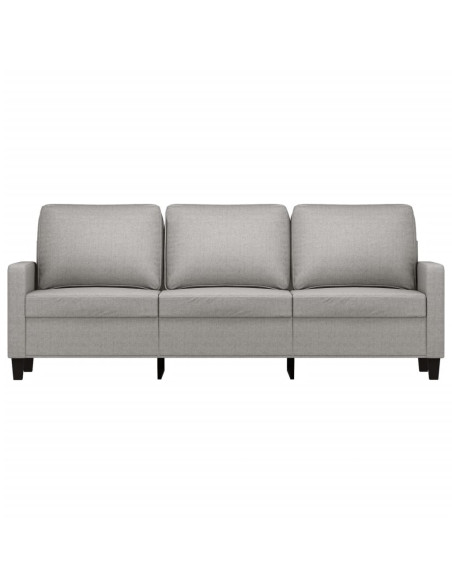 Divano a 3 Posti Grigio Chiaro 180 cm in Tessuto
