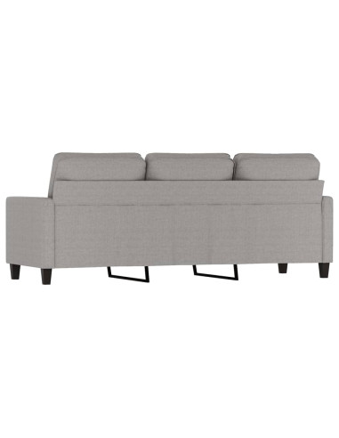 Divano a 3 Posti Grigio Chiaro 180 cm in Tessuto