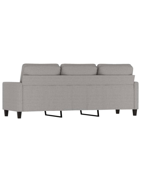 Divano a 3 Posti Grigio Chiaro 180 cm in Tessuto
