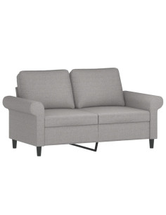 Divano a 2 Posti Grigio Chiaro 120 cm in Tessuto 2