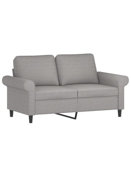 Divano a 2 Posti Grigio Chiaro 120 cm in Tessuto
